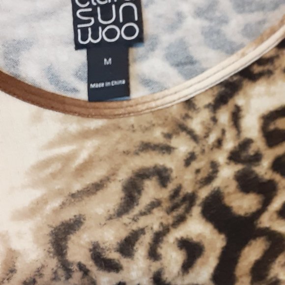 CLARA SUN WOO LEOPARD PRINT COOL PONCHO TOP - Picture 2 of 5